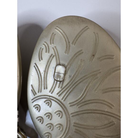 JACK ROGERS Womens Georgica Jelly Sandals 7 Gold Whip Stitch Summer Boho Preppy - Picture 12 of 13